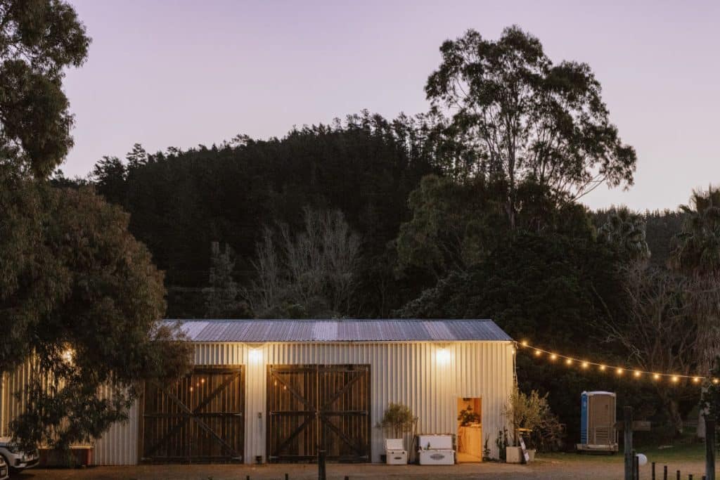 The venue at dusk